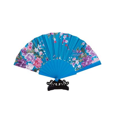 DUO ER Chinese Style Silk Folding Fan Wedding Hand Fan Dance Party Decoration Home Decor Ornaments Japanese Vintage Bamboo Crafts (Color : 2, Fan Size : 9.06 inches)