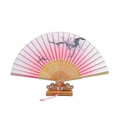 DUO ER Silk Folding Fan Japanese Cherry Blossoms Hand Fan Home Decoration Ornaments Wedding Party Dance Accessories (Color : 9, Fan Size : 8.3 inches)