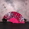 DUO ER Folding Fans Retro Print Chinese Style Dance Wedding Hand Fan Lace Folding Held Flower Fans Decorative (Color : Hot Pink) view 2