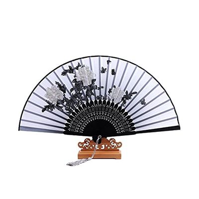 DUO ER Pocket Hand Folding Fan Chinese Style Silk Fan Vintage Wedding Party Dance Accessories Home Decoration Ornaments Crafts (Color : 13, Fan Size : 8.3 inches)