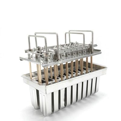 20PC Stainless Steel Frozen Ice Cream Mo-lds Ice Cream Pop Maker Freezer Tray,Commercial Ice Cream Mo-ld Stick Holder 0.8mm,Silver