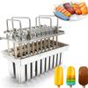 20PC Stainless Steel Frozen Ice Cream Mo-lds Ice Cream Pop Maker Freezer Tray,Commercial Ice Cream Mo-ld Stick Holder 0.8mm,Silver view 2