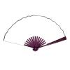 DUO ER Wood Handle Fabric Folding Hand Fan 13-inch Length Whtie view 1