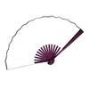 DUO ER Wood Handle Fabric Folding Hand Fan 13-inch Length Whtie view 3