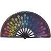 DUO ER Carnival Festival Hand Stain Fan Large Folding Fan Printing Kung Fu Fan Satin Bamboo Bone Fan Gift Wedding Dance (Color : 8) view 3