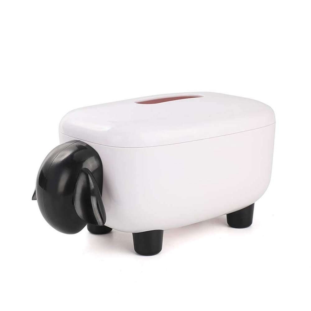 HELYZQ Novelty Sheep Facial Tissue Box Cover Napkin Holder Organizer Paper Towel Dispenser Container for Bathroom Car Office Home Decor