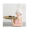 NABEIM Key Holder,Key Bowl for entryway Table,Bunny Girl Tray Creative Ornaments,Resin Figurine Candy Dish Jewelry Earrings Holder Home Living Room Table DecorSuitable for All Kinds view 1