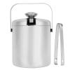 1300Ml Capacity Ice Bucket, Stainless Steel Wine Ice with Bucket Lid, Handle and Ice Tongs, Insulated Ice Bucket Suitable for Families, Barbecues, Picnics and Bars view 1