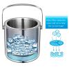 1300Ml Capacity Ice Bucket, Stainless Steel Wine Ice with Bucket Lid, Handle and Ice Tongs, Insulated Ice Bucket Suitable for Families, Barbecues, Picnics and Bars view 4