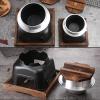 Aluminum Alloy Chafing Dish Set - Japanese Hot Pot with Wooden Lid and Burner Stove,L view 3