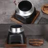 Aluminum Alloy Chafing Dish Set - Japanese Hot Pot with Wooden Lid and Burner Stove,L view 4