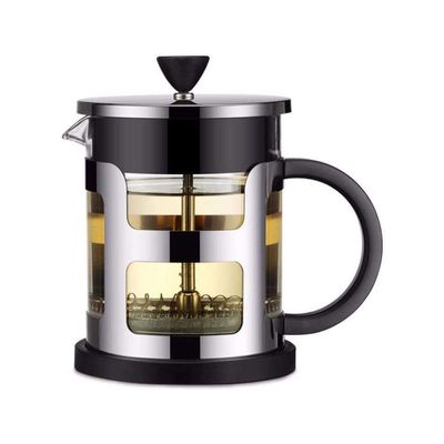 XIXIDIAN French Press Pot, Hand Coffee Pot Set, Household Glass Filter Tea and Coffee Equipment, 4-Level Filtration, Heat Resistant Borosilicate Glass Coffee Press Durable Handle,Easy To Clean.