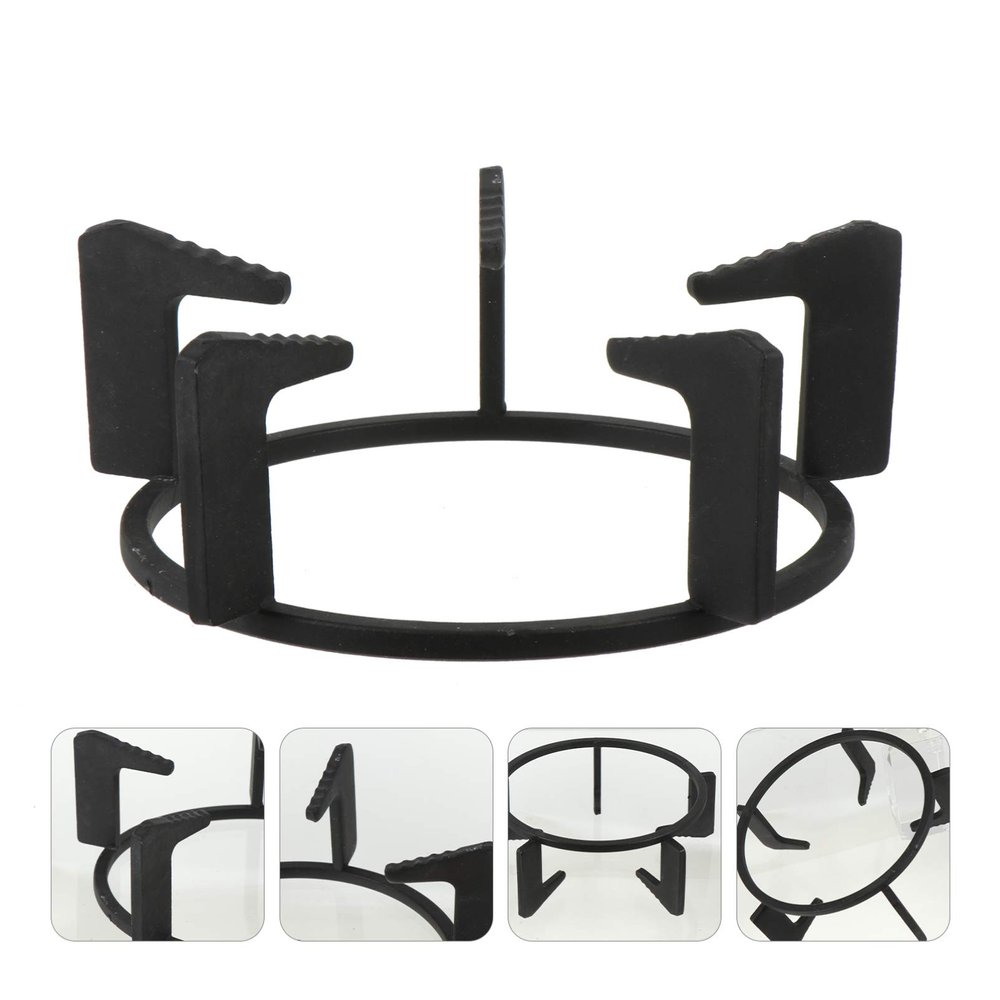 SOLUSTRE 2pcs Cast Iron Wok Ring Cooktop Wok Support Ring Stove Five- Legged Gas Stove Bracket for Cooktop Cooking Pot Kitchen Accessories, Black