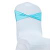 MDS Pack of 100 Spandex Chair Sashes Without Slider Buckles Aqua Blue view 2