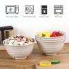 12pcs Wheat Straw Dinnerware Sets, Wheat Straw Plates and Bowls Sets for 4 Microwave Dishwasher Safe Lightweight Beige view 3