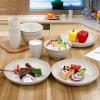 12pcs Wheat Straw Dinnerware Sets, Wheat Straw Plates and Bowls Sets for 4 Microwave Dishwasher Safe Lightweight Beige view 4