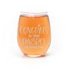 Congrats On Your Divorce Stemless Wine Glass - Divorce Gift, Just Divorced Gift - 1 Glass view 1