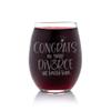 Congrats On Your Divorce Stemless Wine Glass - Divorce Gift, Just Divorced Gift - 1 Glass view 2