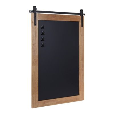 Kate and Laurel Samuels Wood Framed Chalkboard, 24 x 36, Rustic Brown and Charcoal, Magnetic Modern Farmhouse Wall Hanging Chalkboard