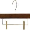 Premium Wooden Bottom Hanger, 25 Pack Solid Mahogany Alder Wood Pants Skirt Hangers with Adjustable Clips view 1