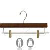 Premium Wooden Bottom Hanger, 25 Pack Solid Mahogany Alder Wood Pants Skirt Hangers with Adjustable Clips view 2