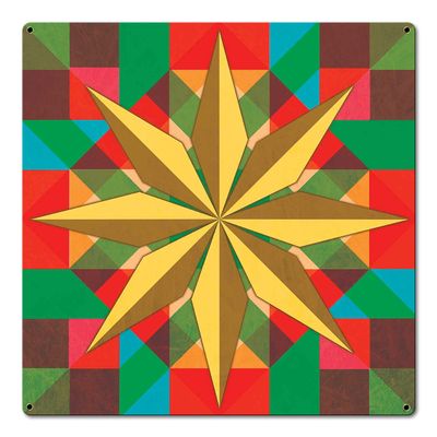 8 Squares Star 18 X 18 Custom Shape Metal Sign