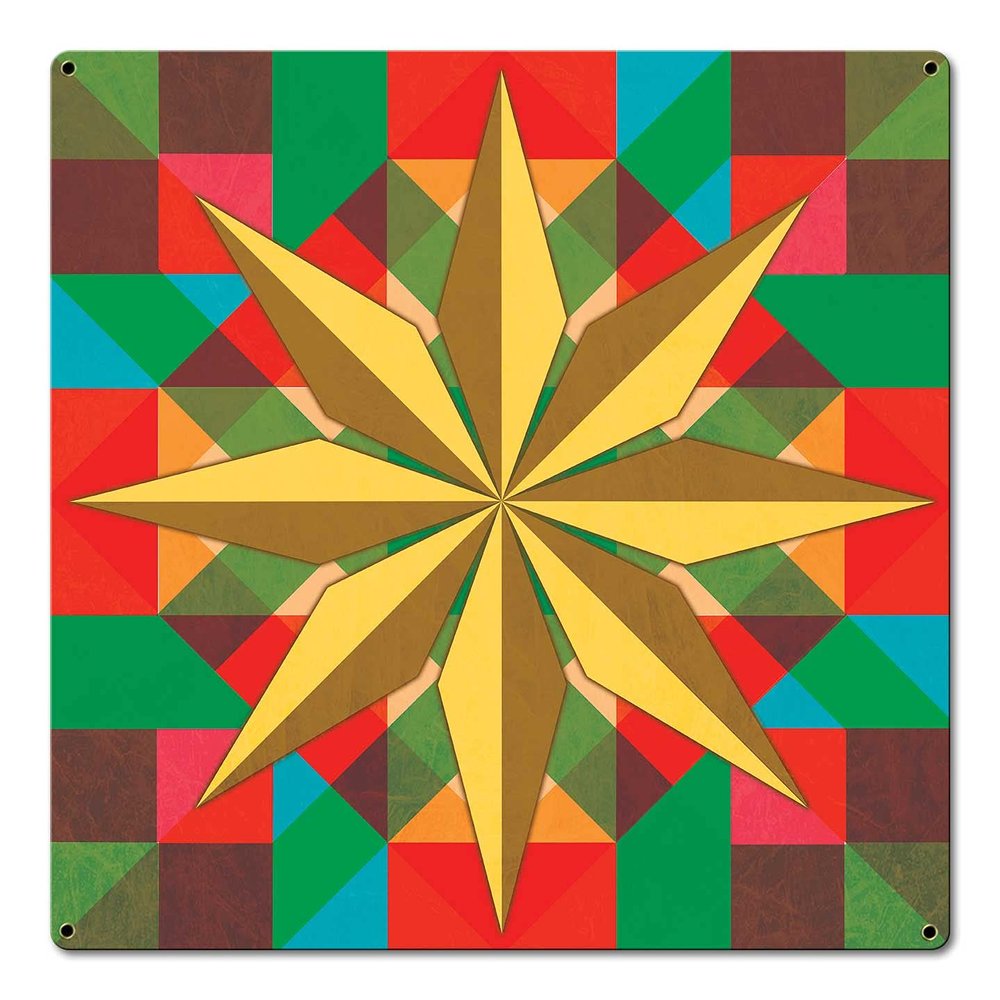 8 Squares Star 18 X 18 Custom Shape Metal Sign