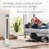 Lasko Works with Alexa Oscillating Tower Fan, Voice Controlled, 4 Quiet Speeds, Sleep Mode, Timer, Bedroom, Living Room, 48", White, T48401 view 3