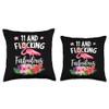 11 years old and Flocking fabulous Flamingo Girl Birthday P Throw Pillow view 3