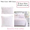 Cozy Line Home Fashions Pretty in Pink Girly Ruffle Stripped 100% Cotton Reversible Quilt Bedding Set, Coverlet, Bedspread (Pink Princess, Twin - 4 Piece: 1 Quilt + 1 Sham + 2 Decor Pillows) view 2