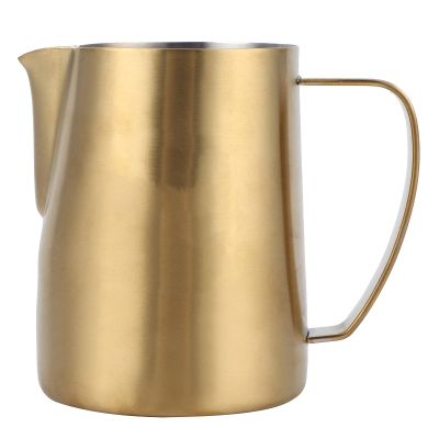 20 oz Milk Frothing Pitcher 304 Stainless Steel Latte Art Pitcher, Matte Gold Finish, Barista Frothing Pitcher for Cappuccino, Espresso & Latte