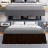 Ruffled Bed Skirt Chocolate Queen Bed Skirt  Hotel-Quality Ruffles for Queen Beds with 24" Drop  Queen Bedskirt with Platform 100% Microfiber Bed Skirts with Corner Split (Chocolate) view 4