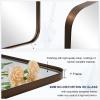 ANDY STAR Wall Mirror for Bathroom, 20x28Brushed Bronze Bathroom Mirror, Rounded Rectangle Mirror in Premium Stainless Steel Metal Frame Hangs Horizontal Or Vertical view 4