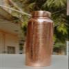 Gavya International Pure Etching 34oz Copper Water Bottle for Drinking Large Handcrafted Ayurvedic Copper Water Bottle, Leak Proof Lid Smooth Finish Vessel 1 Litre view 3