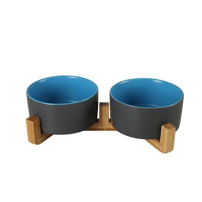2PcsCeramics Salad Bowls or Fruit Bowl with Wooden FrameThe Thick Disc Body Can Effectively Prevent Deformation and Crackingfor Oven, Microwave, Dishwasher, Multiple Scenes,Multicolor-C-L
