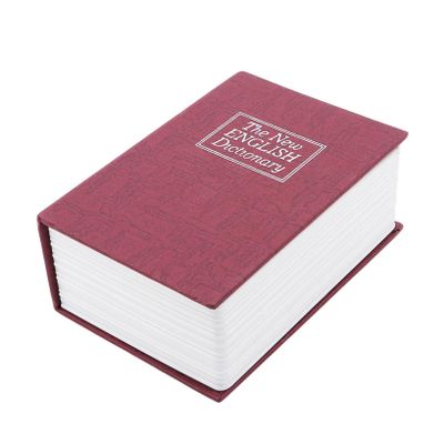 GOMYIE Dictionary Shaped Cash Money Saving Box Piggy Bank with Key Lock Hidden Security Case,Red