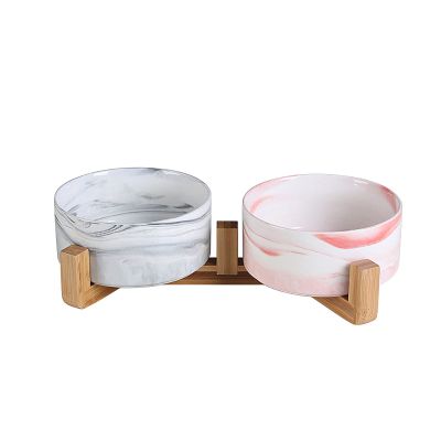 2PcsCeramics Salad Bowls or Fruit Bowl with Wooden FrameThe Thick Disc Body Can Effectively Prevent Deformation and Crackingfor Oven, Microwave, Dishwasher, Multiple Scenes,Multicolor-A-L