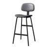 Modern Bar Chair Bar Counter Height Barstool Industrial Dining Stool with Leather Seat Backrest and Black Metal Leg for Caf Bar Home Balcony Kitchen Patio Dining Room view 1