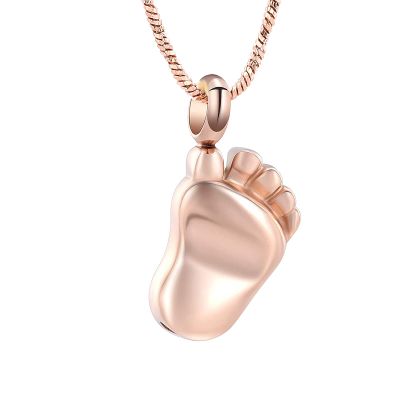 Yinplsmemory Cremation Jewelry Feet Urn Necklace for Ashes for Women Men Ashes Locket Pendant Memorial Jewelry