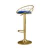 Adjustable Height Bar Stool Seat Airlift Adjustable Swivel Barstool Mid Century Modern Iron Bar Stool with Upholstered Look Velvet Fabric, Gold Counter Height Restaurants Bar Pub Kitchen view 1