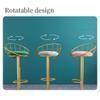 Adjustable Height Bar Stool Seat Airlift Adjustable Swivel Barstool Mid Century Modern Iron Bar Stool with Upholstered Look Velvet Fabric, Gold Counter Height Restaurants Bar Pub Kitchen view 4