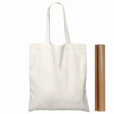 NPBAG 100 Pack 15'' X 16'' Natural Cotton Tote Bags, Lightweight Blank Bulk Cloth bags with 1pc of PTFE Teflon Sheet