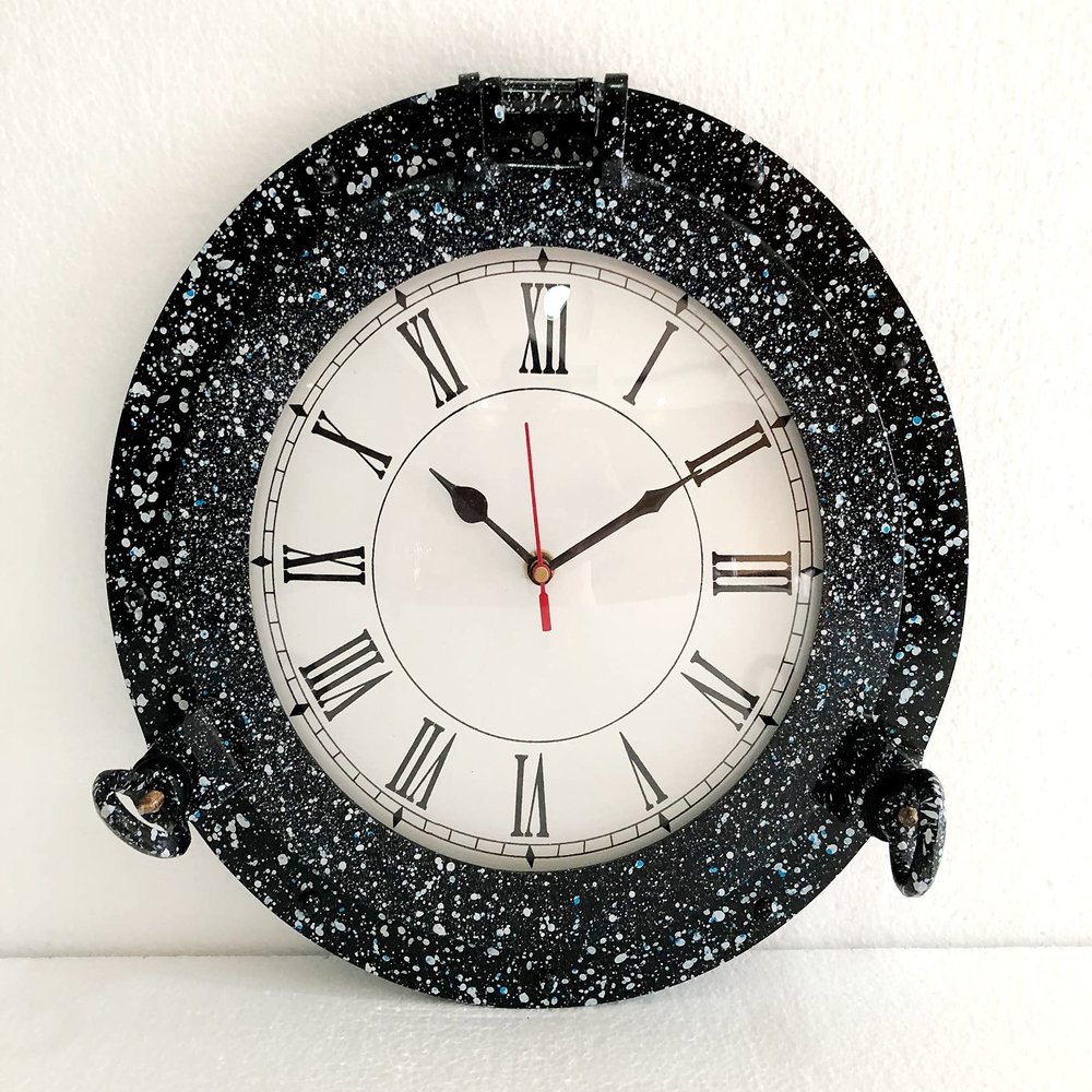 Antique Marine Brass Ship Porthole Black Patina Clock 12 inches Nautical Wall Clock Home Decor
