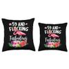 59 years old and Flocking fabulous Flamingo Girl Birthday P Throw Pillow view 3