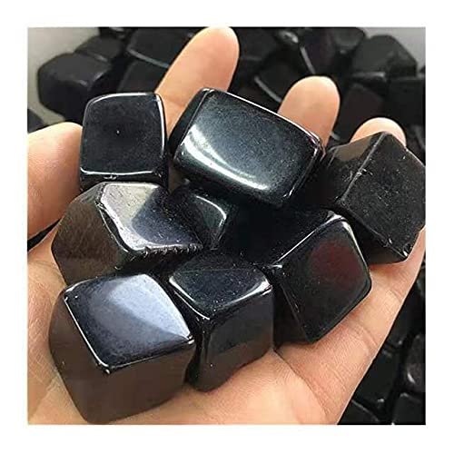 Bulk Crystal Natural Black Obsidian Quartz Crystal Cube Tumbled Stones for feng Shui 7pcs 20-25mm