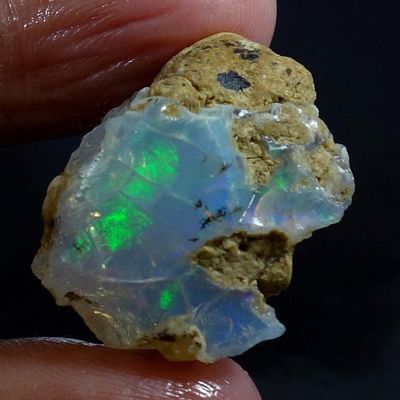 Dazzlegems 24.65 Cts AAA 100% Natural Rainbow Welo Fire Ethiopian Opal Rough Loose Gemstones-BC05