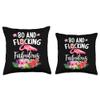 80 years old and Flocking fabulous Flamingo Girl Birthday P Throw Pillow view 3