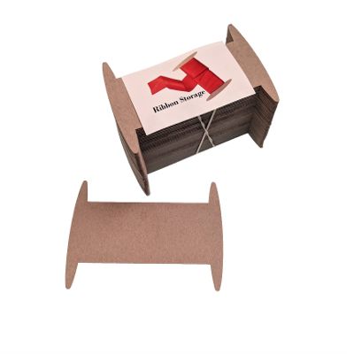 Ribbon Storage Ribbon Spools (50 spools) - Craft Organizer-Wrapping Paper Storage-Bin-Storage Cabinet Organization-Twine Storage Wrapping Lace Storage (Medium Long), Brown