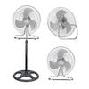 PrimeTrendz 18 Inch Industrial Grade High Velocity 3 in 1 Floor Stand Desk Wall Mount Oscillating Fan, 3 Speed Settings, 3 Blade, Black view 1