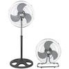 PrimeTrendz 18 Inch Industrial Grade High Velocity 3 in 1 Floor Stand Desk Wall Mount Oscillating Fan, 3 Speed Settings, 3 Blade, Black view 2